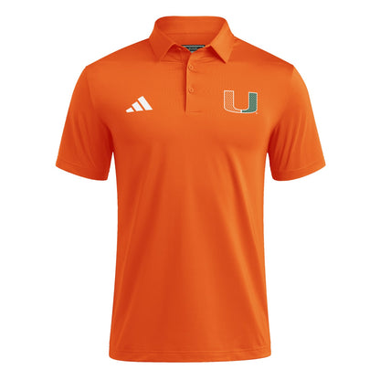 adidas Miami Hurricanes Orange 2001 Collection Mesh U Logo Polo