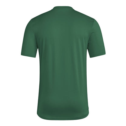 adidas Miami Hurricanes Green Football Pregame Warmup T-Shirt