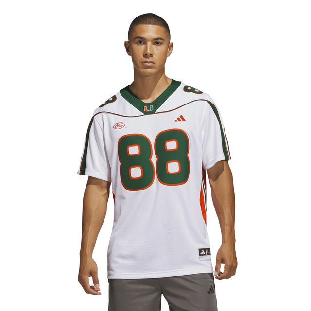 adidas Miami Hurricanes White 2001 Collection Premier #88 Jeremy Shockey Jersey