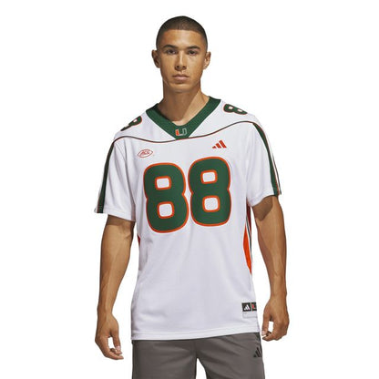 adidas Miami Hurricanes White 2001 Collection Premier #88 Jeremy Shockey Jersey