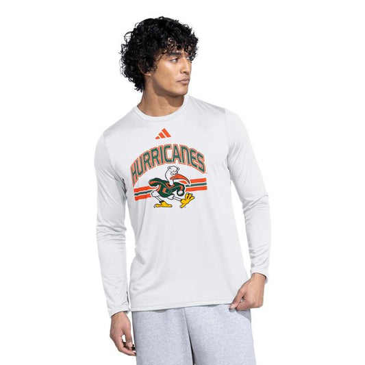 adidas Miami Hurricanes White 2001 Collection Longsleeve Sebastian T-Shirt