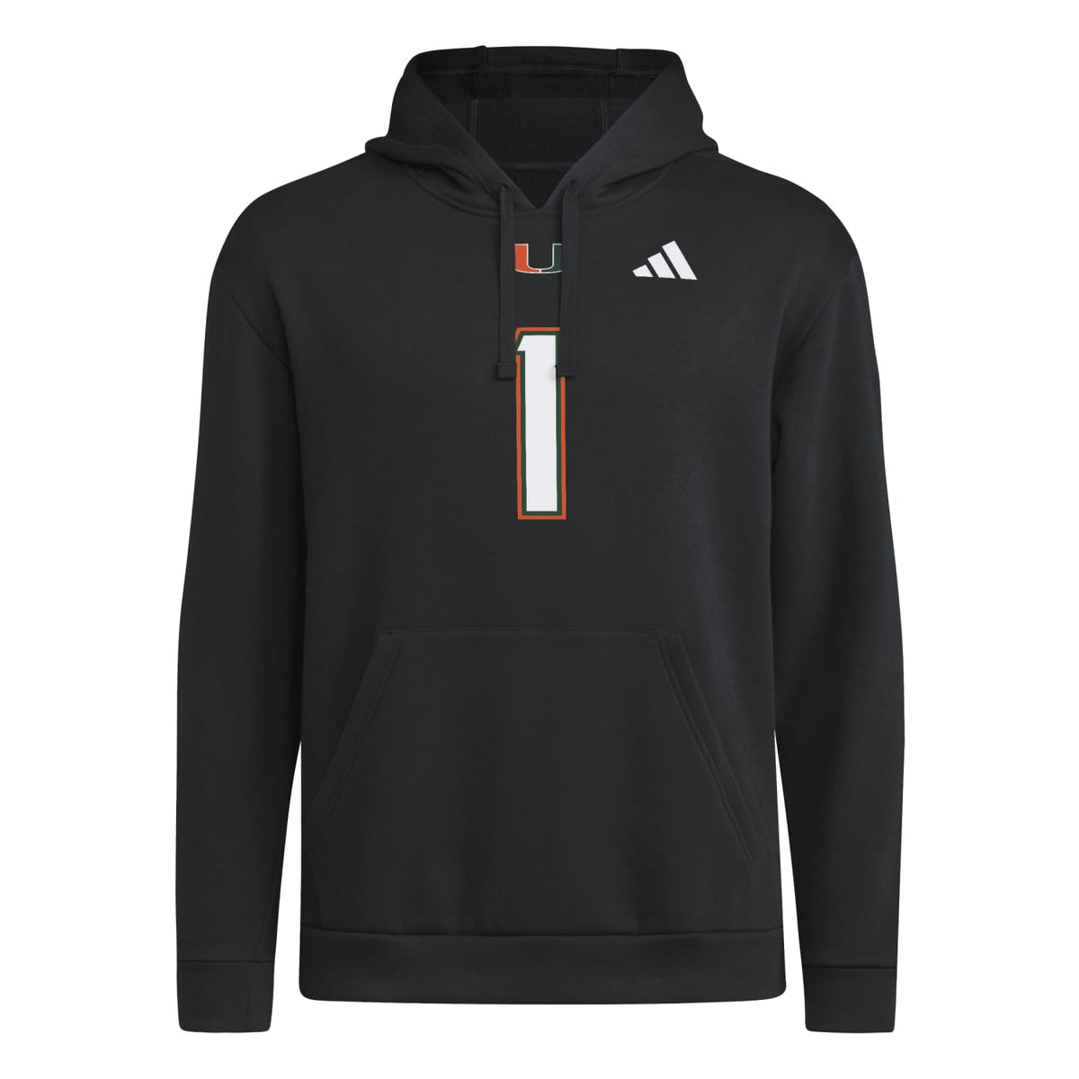 adidas Miami Hurricanes Black Malachi Toney #1 Hoodie