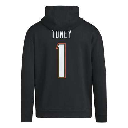 adidas Miami Hurricanes Black Malachi Toney #1 Hoodie