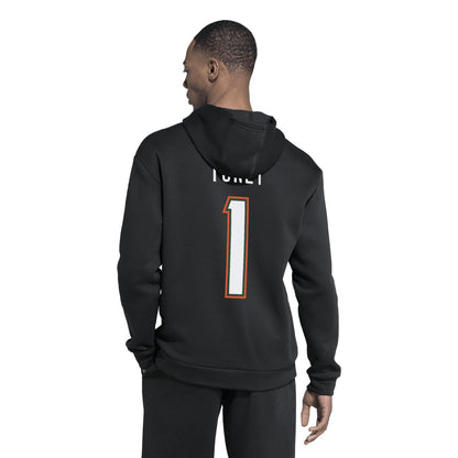 adidas Miami Hurricanes Black Malachi Toney #1 Hoodie