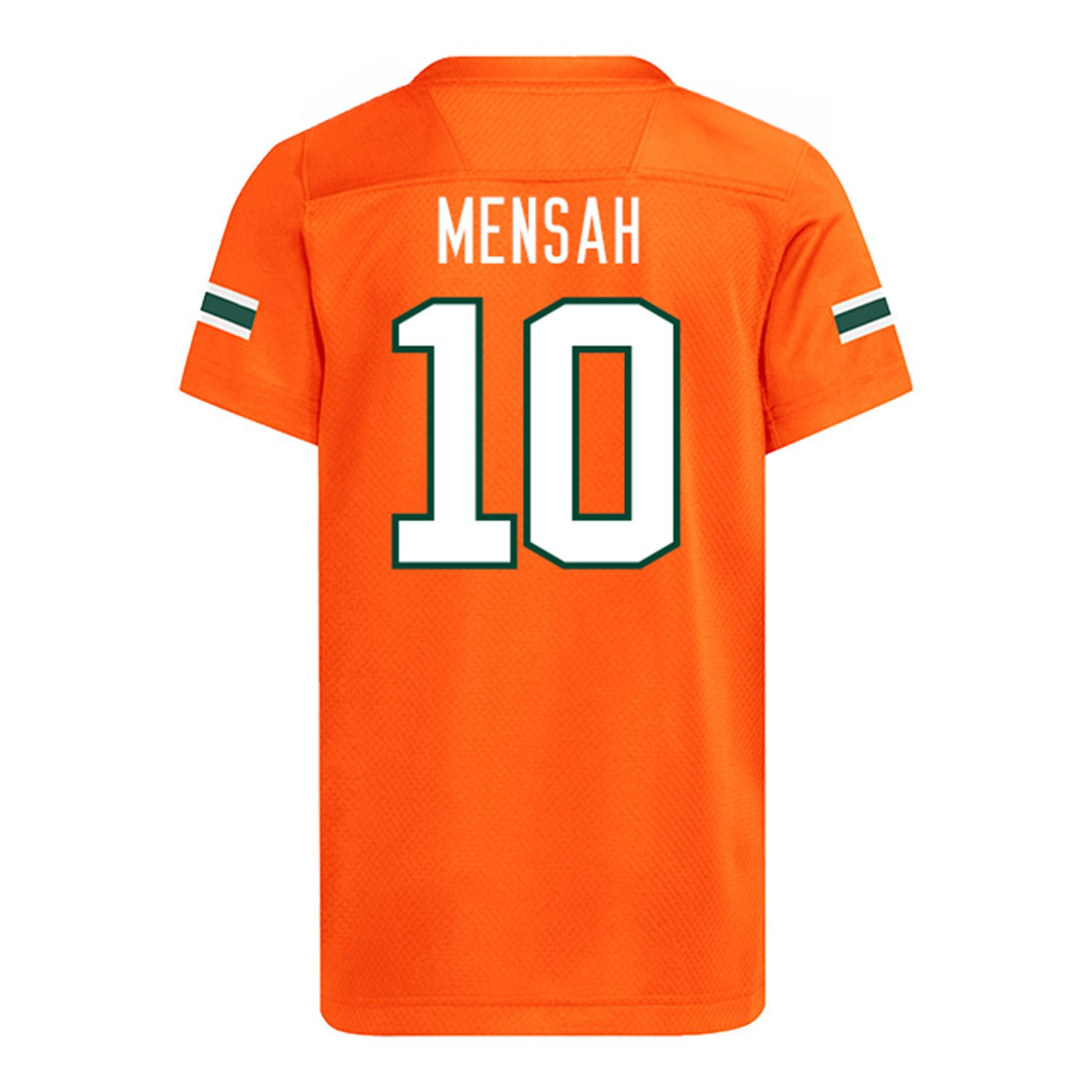 adidas Miami Hurricanes Youth #10 Darian Mensah Student Athlete Orange Football Jersey