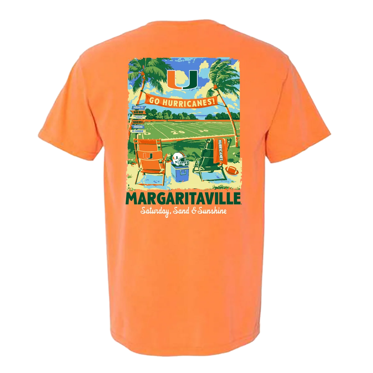 Something Inked Miami Hurricanes Orange Margaritaville Beach T-Shirt
