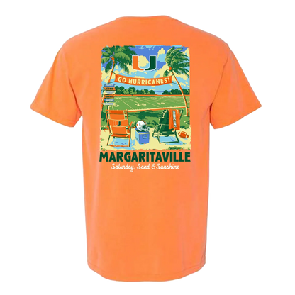 Something Inked Miami Hurricanes Orange Margaritaville Beach T-Shirt