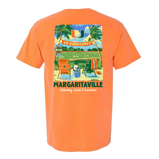Something Inked Miami Hurricanes Orange Margaritaville Beach T-Shirt