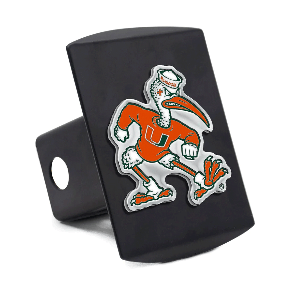Wincraft Miami Hurricanes Black Sebatian the Ibis Hitch Cover