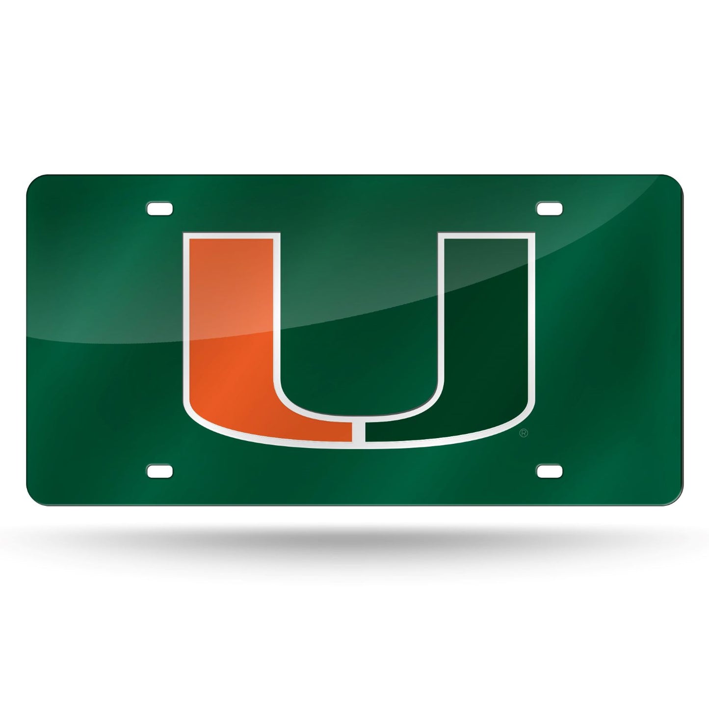 Rico Industries Miami Hurricanes Green U Logo License Plate