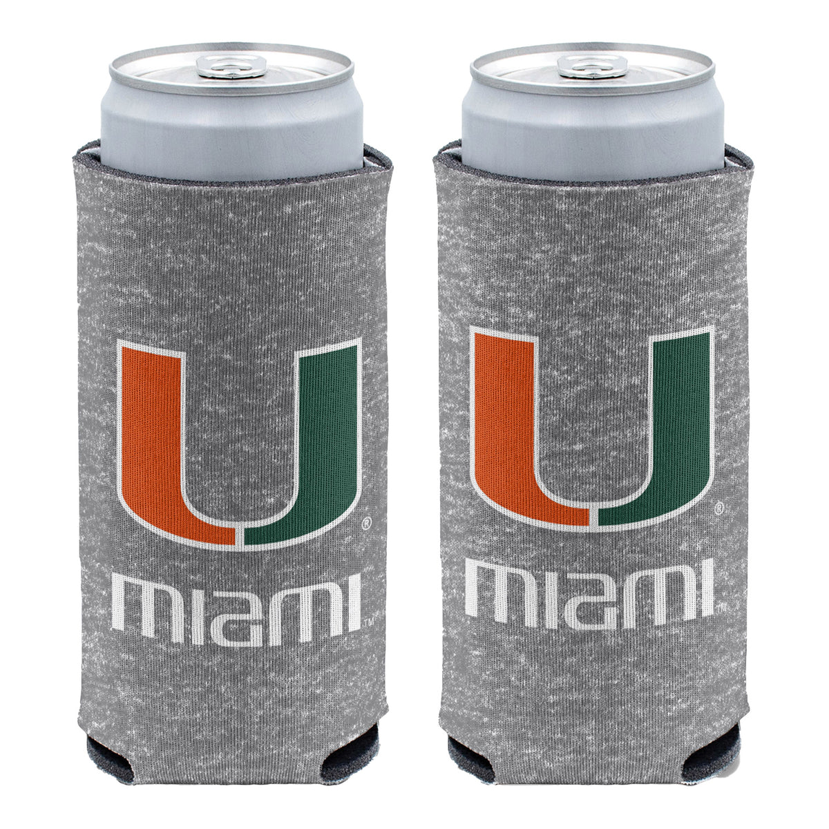 WinCraft University of Miami Logo Grey Slim Can Cooler