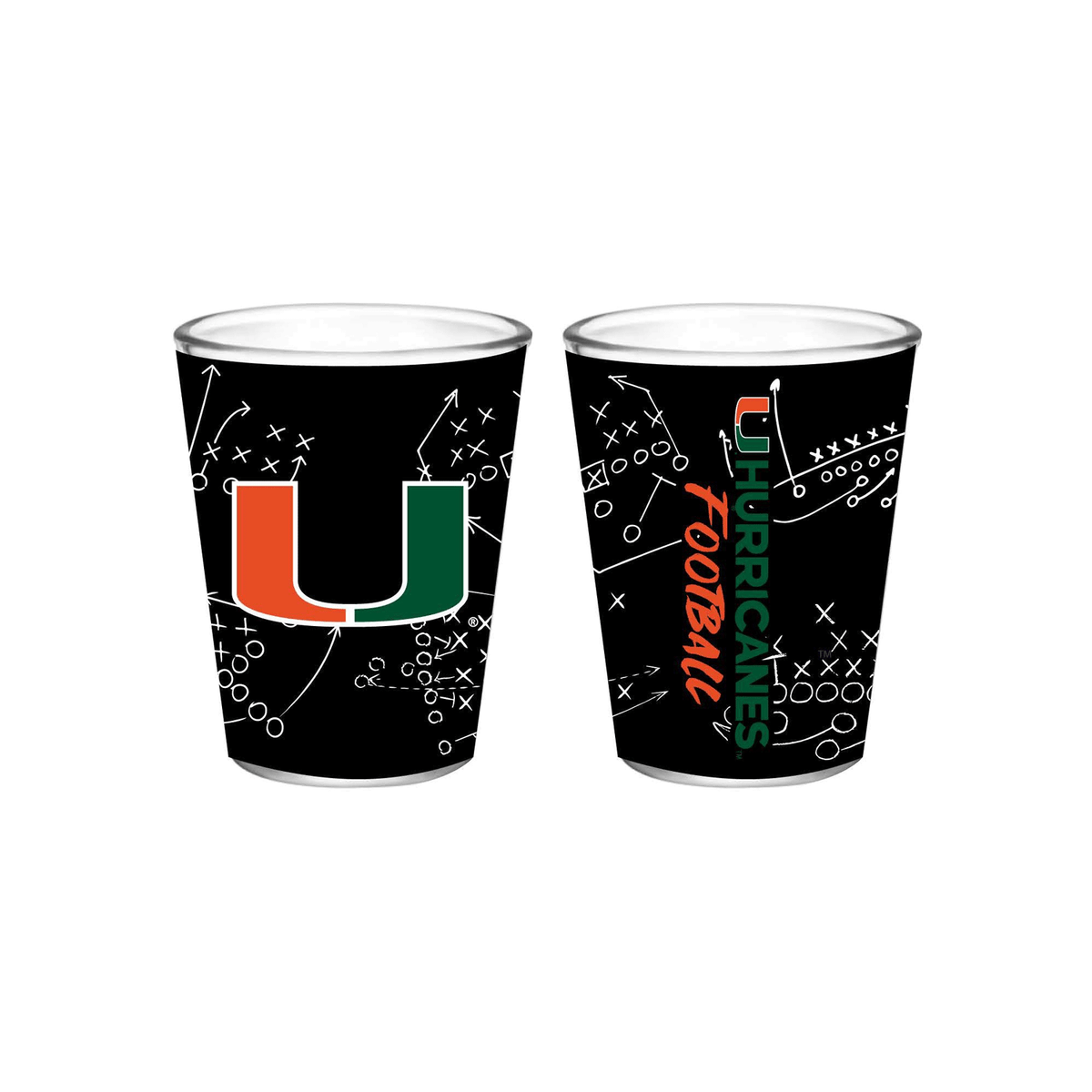 Indigo Fallls Miami Hurricanes Sublimated 2oz Playbook Shot Glass