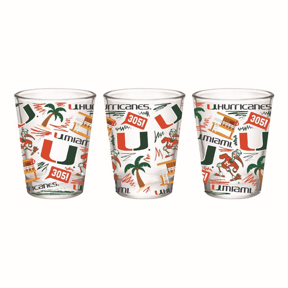 Indigo Falls Miami Hurricanes Local 2oz Shot Glass