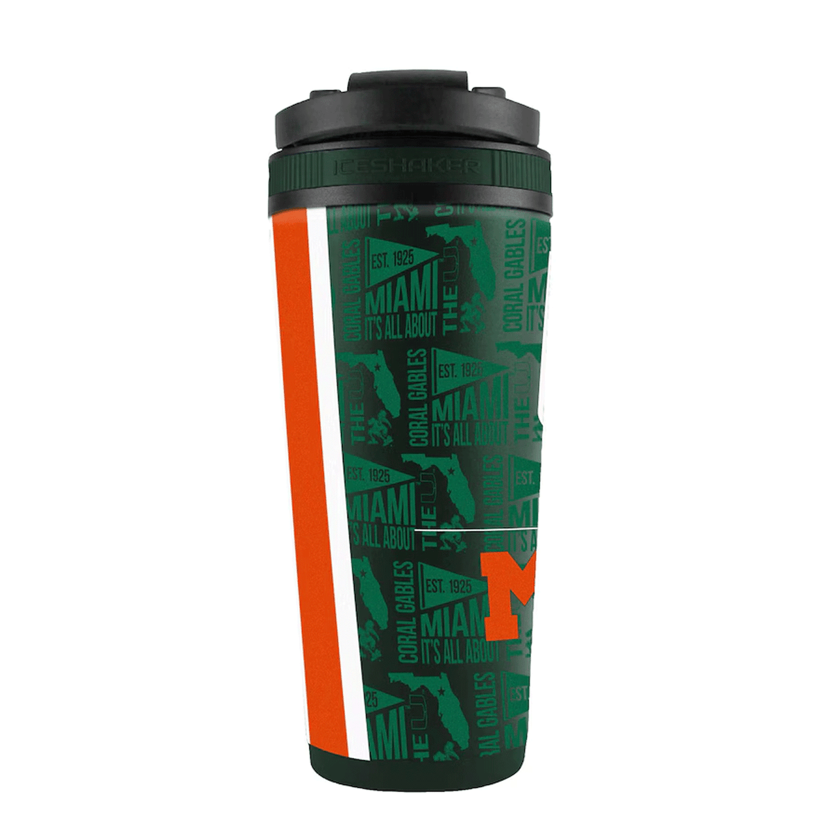 WinCraft Miami Hurricanes 26oz. Stainless Steel Ice Shaker Bottle