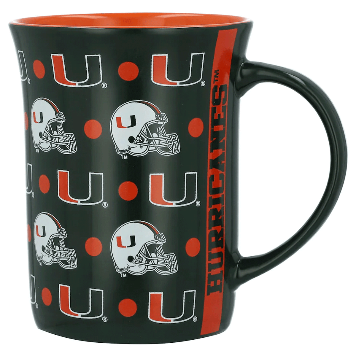 The Memory Company Miami Hurricanes Green and Orange 15 oz Helmet Ceramic Mug - Main View