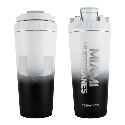 Wincraft Miami Hurricanes Black and White Fade 26 oz Ice Shaker