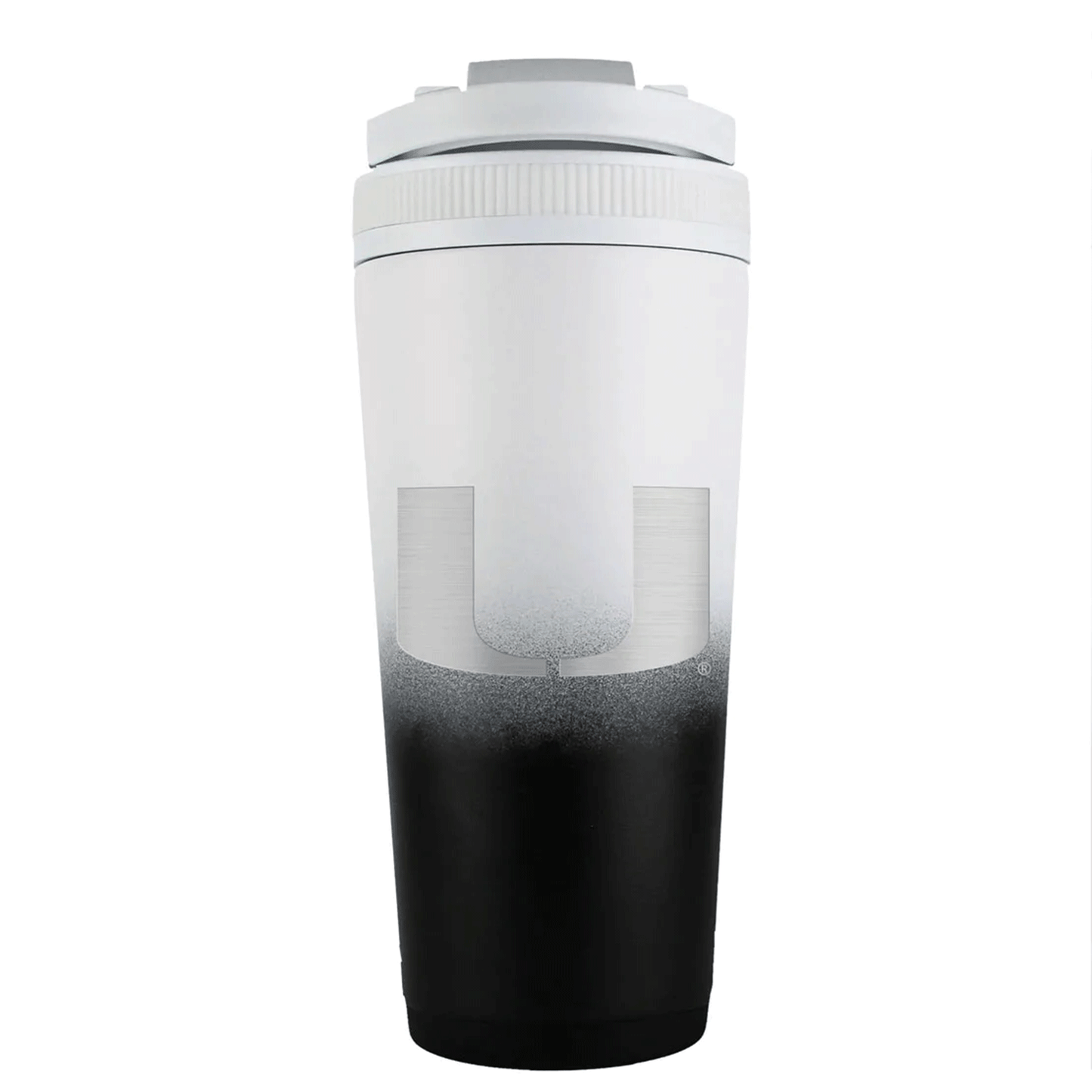 Wincraft Miami Hurricanes Black and White Fade 26 oz Ice Shaker