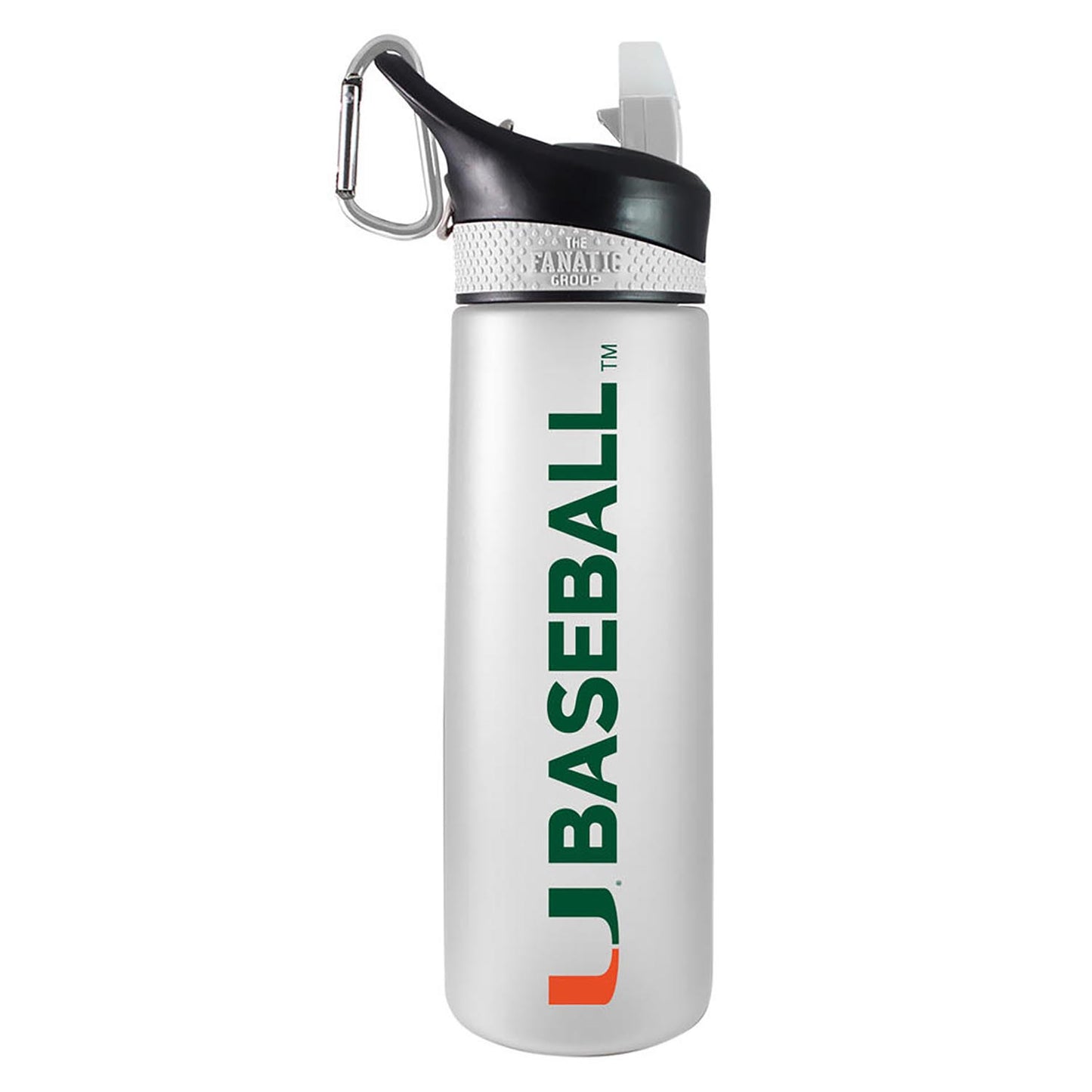 The Fanatic Group Miami Hurricanes UBaseball 24oz Frosted Tritan White Bottle