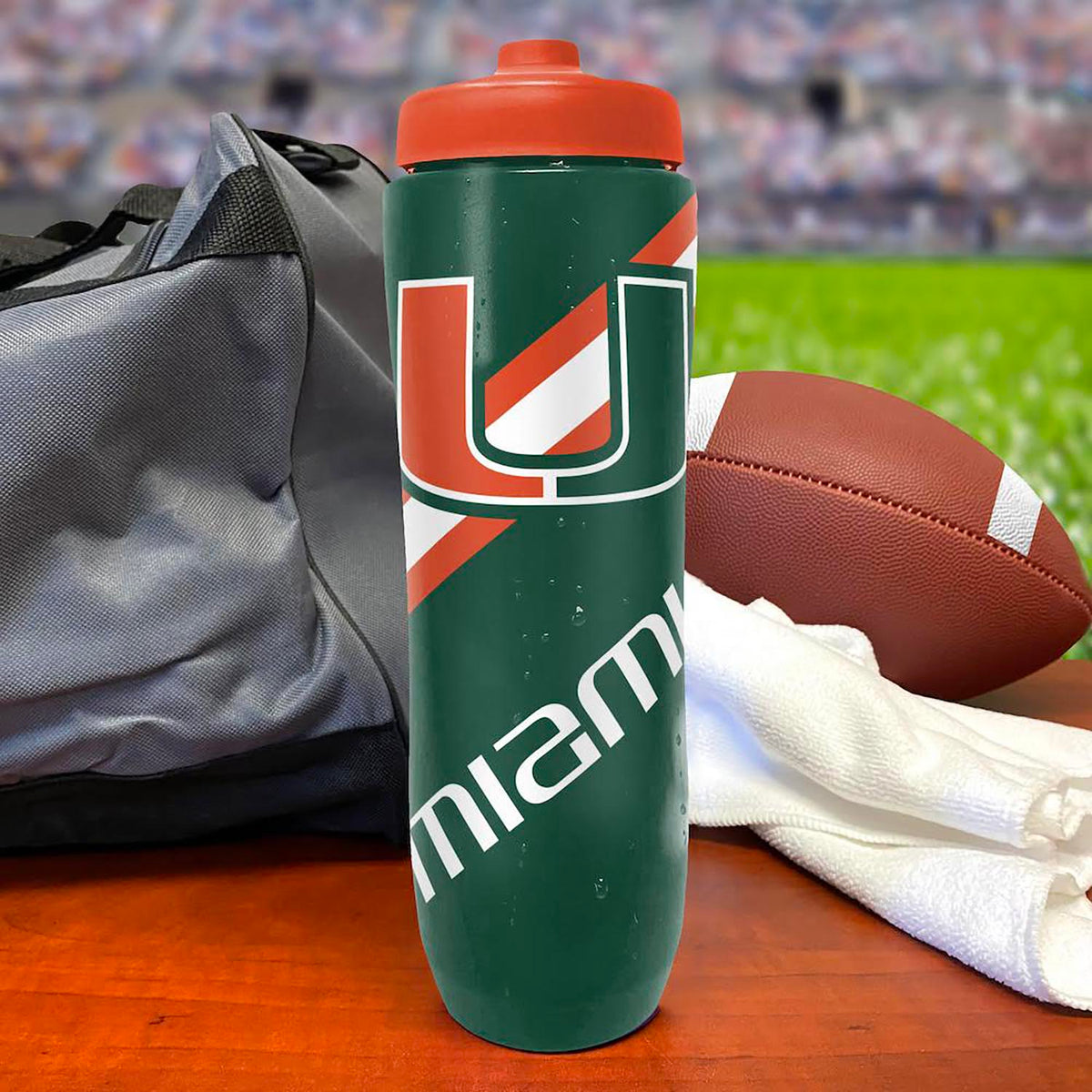 Party Animal, Inc. Miami Hurricanes Green 32oz Squeezable Bottle