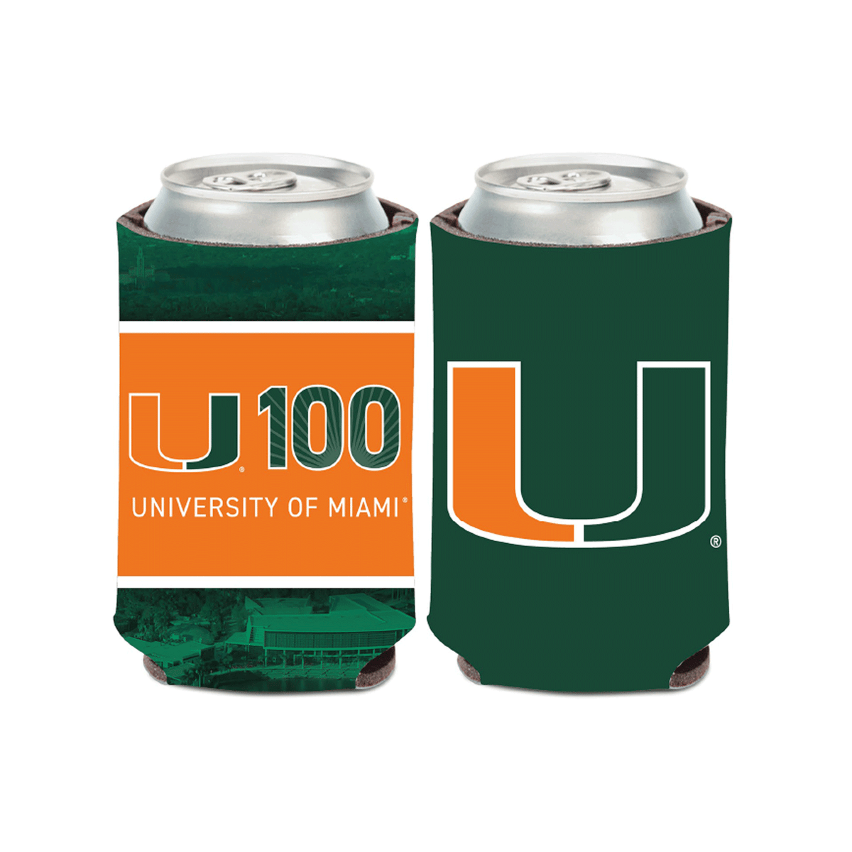 Wincraft Miami Hurricanes Green &amp; Orange U 100 Can Cooler