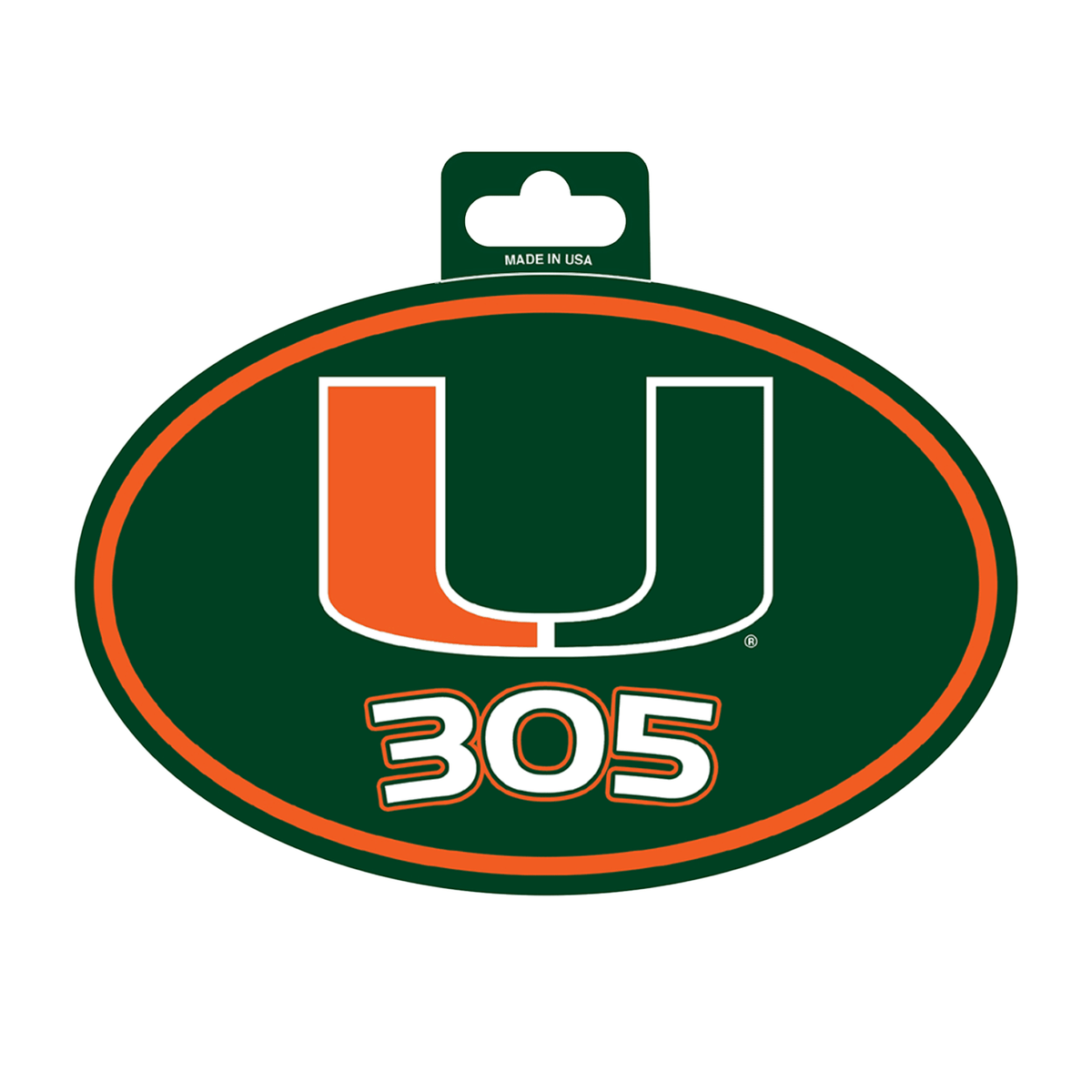 ‎Rico Industries Miami Hurricanes Green 305 Oveal Decal