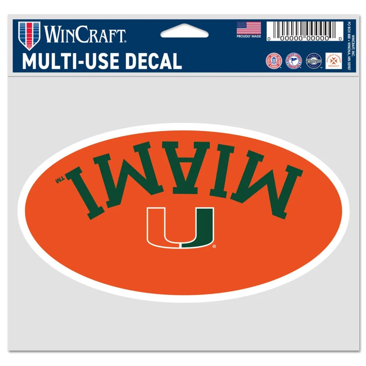 WinCraft Miami Hurricanes Orange Miami Turnover Decal