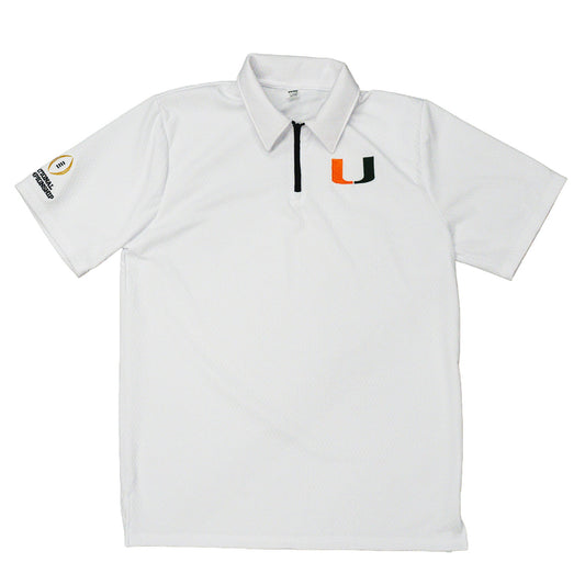 Miami Hurricanes White College Football Playoff National Championship Quarter-Zip Polo