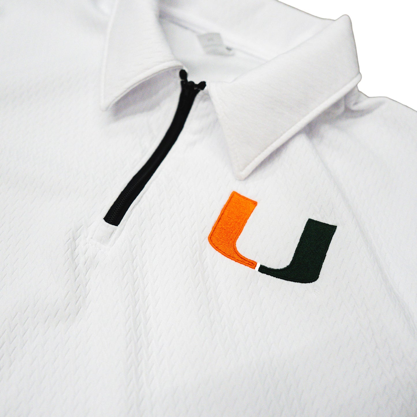 Miami Hurricanes White College Football Playoff National Championship Quarter-Zip Polo