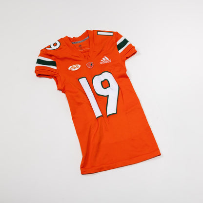 adidas Miami Hurricanes 2024 Student Athlete #19 Ny Carr Autographed Orange Game-Worn Football Jersey