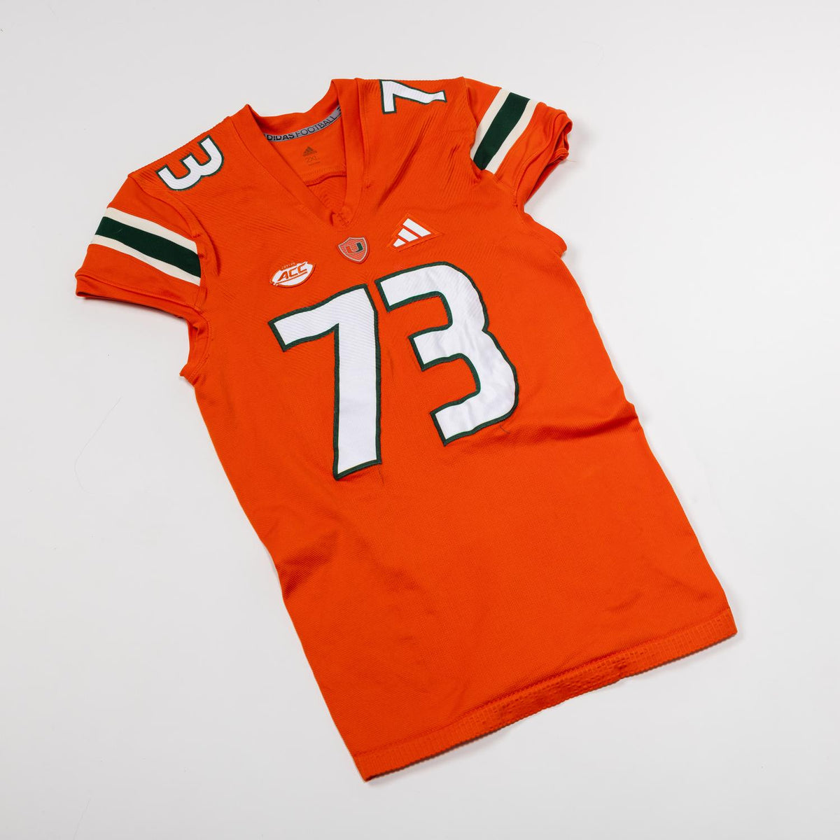 adidas Miami Hurricanes 2024 Student Athlete #73 Anez Cooper Autographed Orange Game-Worn Football Jersey