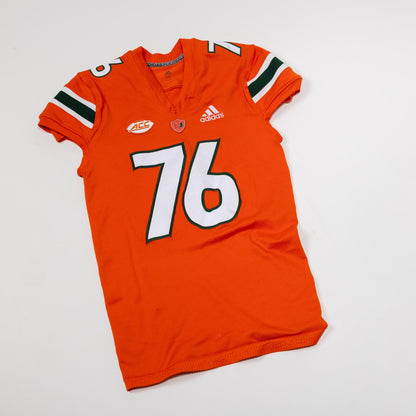 adidas Miami Hurricanes 2024 Student Athlete #76 Ryan Rodriguez Autographed Orange Game-Worn Football Jersey