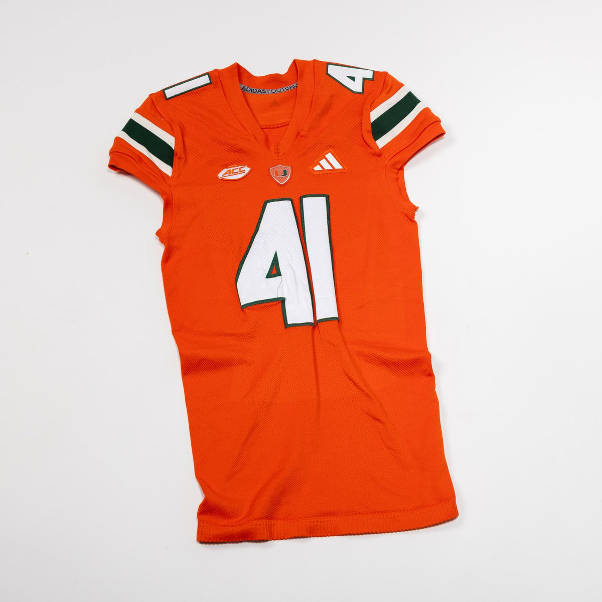 adidas Miami Hurricanes 2024 Student Athlete #41 Chase Smith Autographed Orange Game-Worn Football Jersey