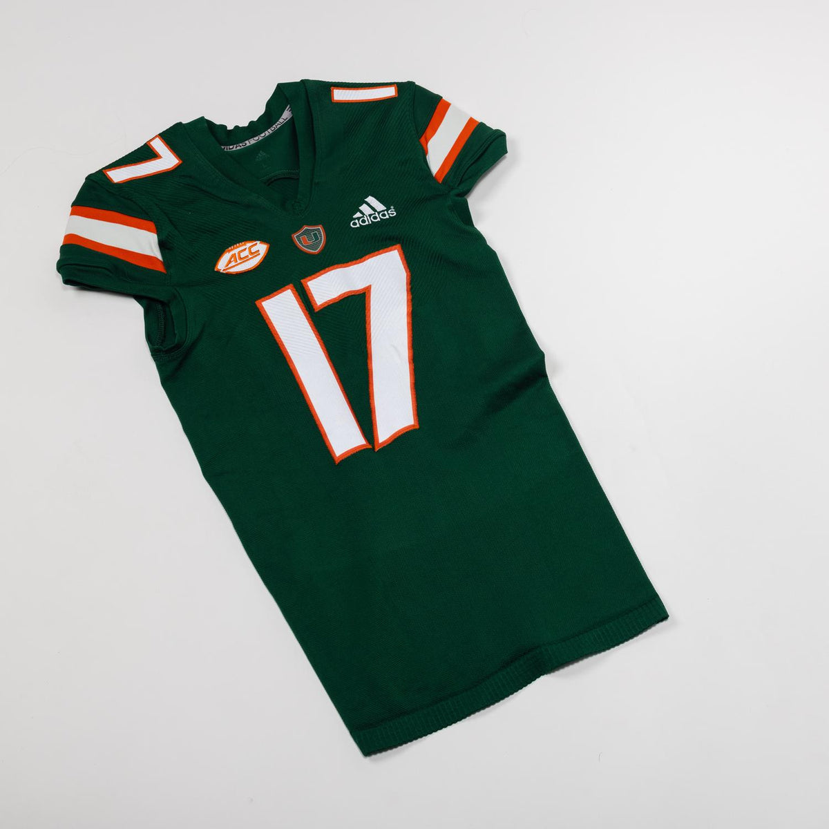adidas Miami Hurricanes 2023 Student Athlete #17 Bobby Washington, Jr. Autographed Green Game-Worn Football Jersey