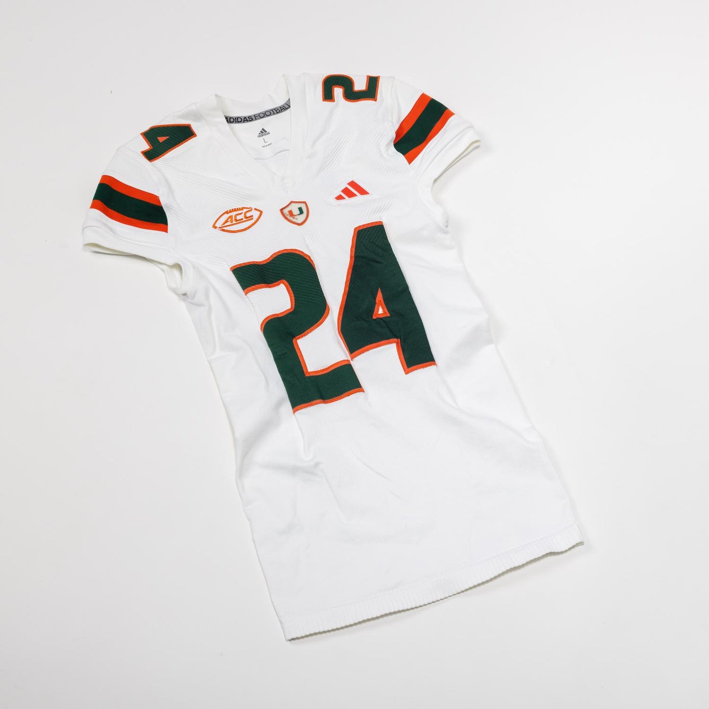 adidas Miami Hurricanes 2023 Student Athlete #24 Malik Bryant Autographed White Game-Worn Football Jersey