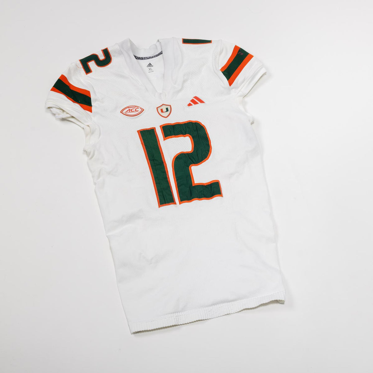 adidas Miami Hurricanes 2024 Student Athlete #12 Marquise Lightfoot Autographed White Game-Worn Football Jersey