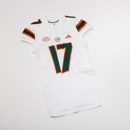 adidas Miami Hurricanes 2023 Student Athlete #17 Bobby Washington, Jr. Autographed White Game-Worn Football Jersey