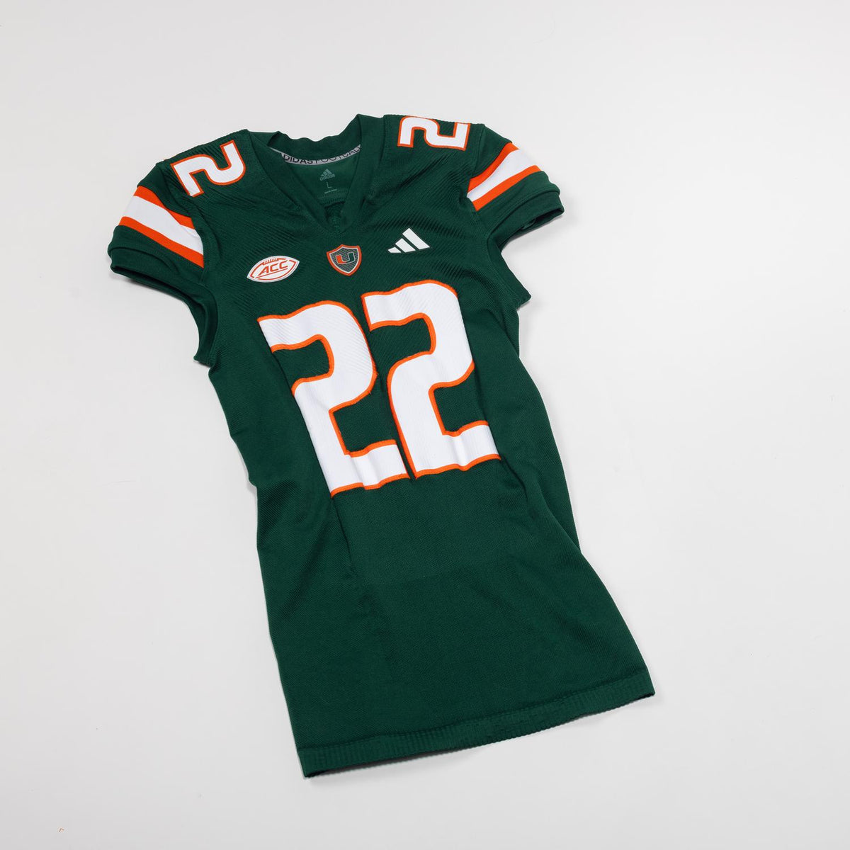 adidas Miami Hurricanes 2023 Student Athlete #22 Mark Fletcher Autographed Green Game-Worn Football Jersey