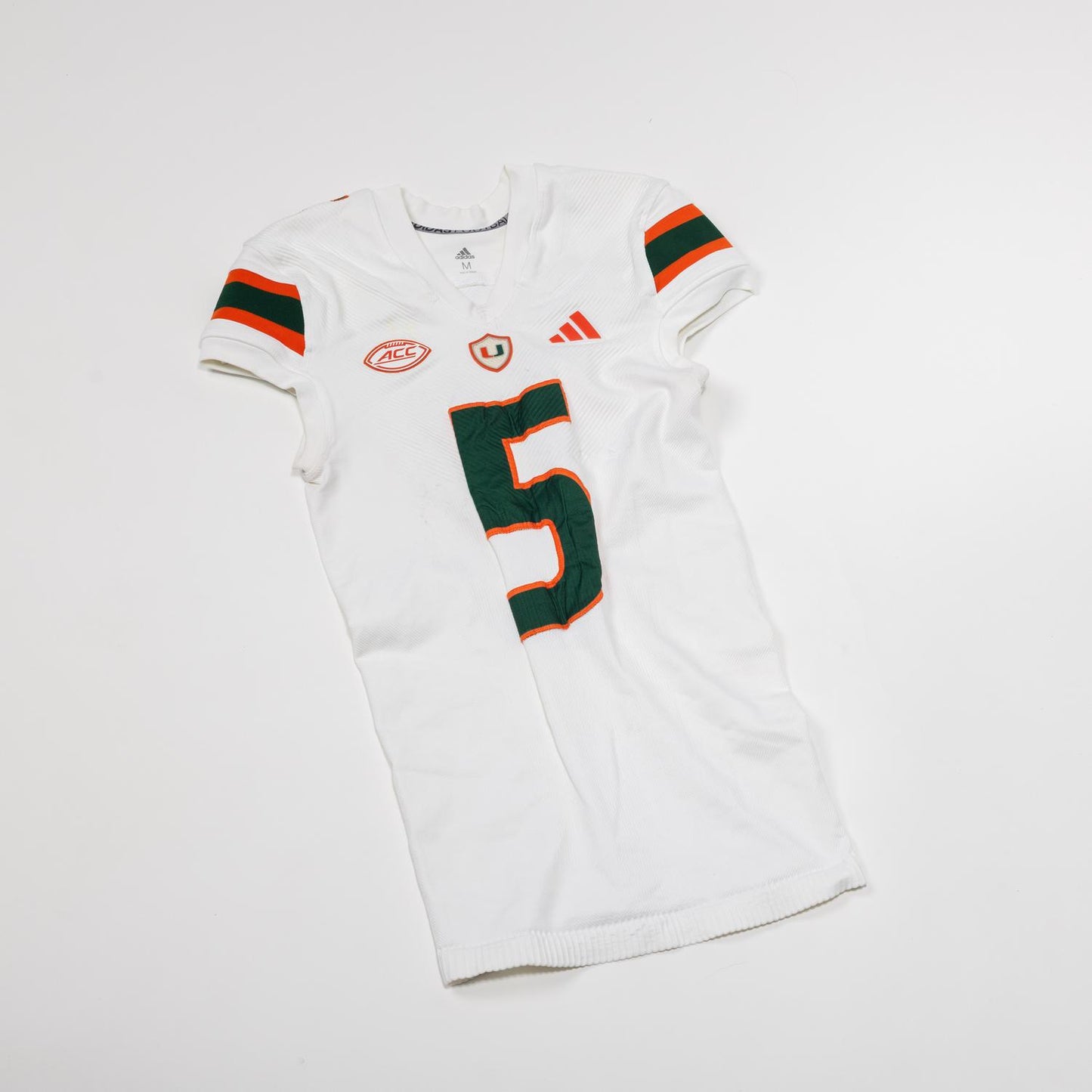 adidas Miami Hurricanes 2024 Student Athlete #5 Ray Ray Joseph Autographed White Game-Worn Football Jersey