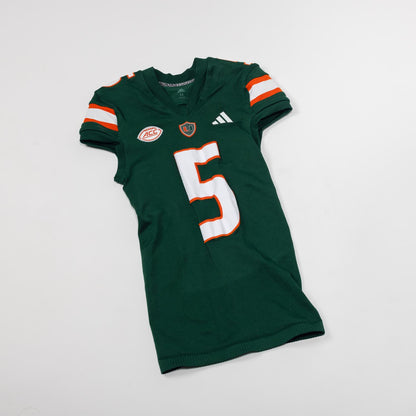 adidas Miami Hurricanes 2023 Student Athlete #5 Ray Ray Joseph Autographed Green Game-Worn Football Jersey