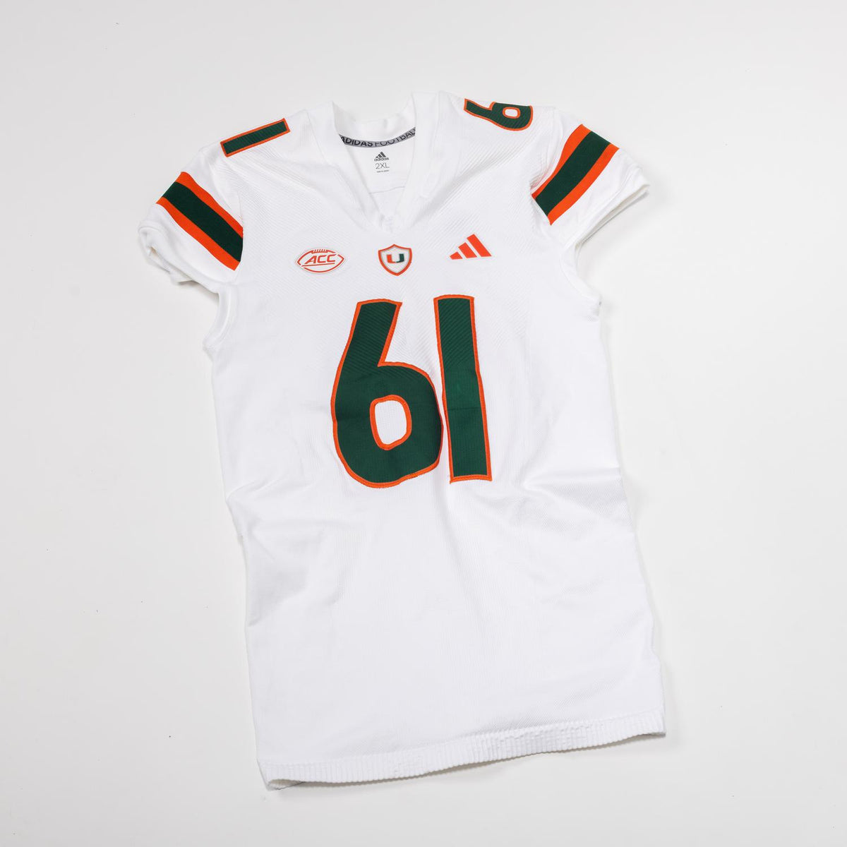 adidas Miami Hurricanes 2024 Student Athlete #61 Francis Mauigoa Autographed White Game-Worn Football Jersey