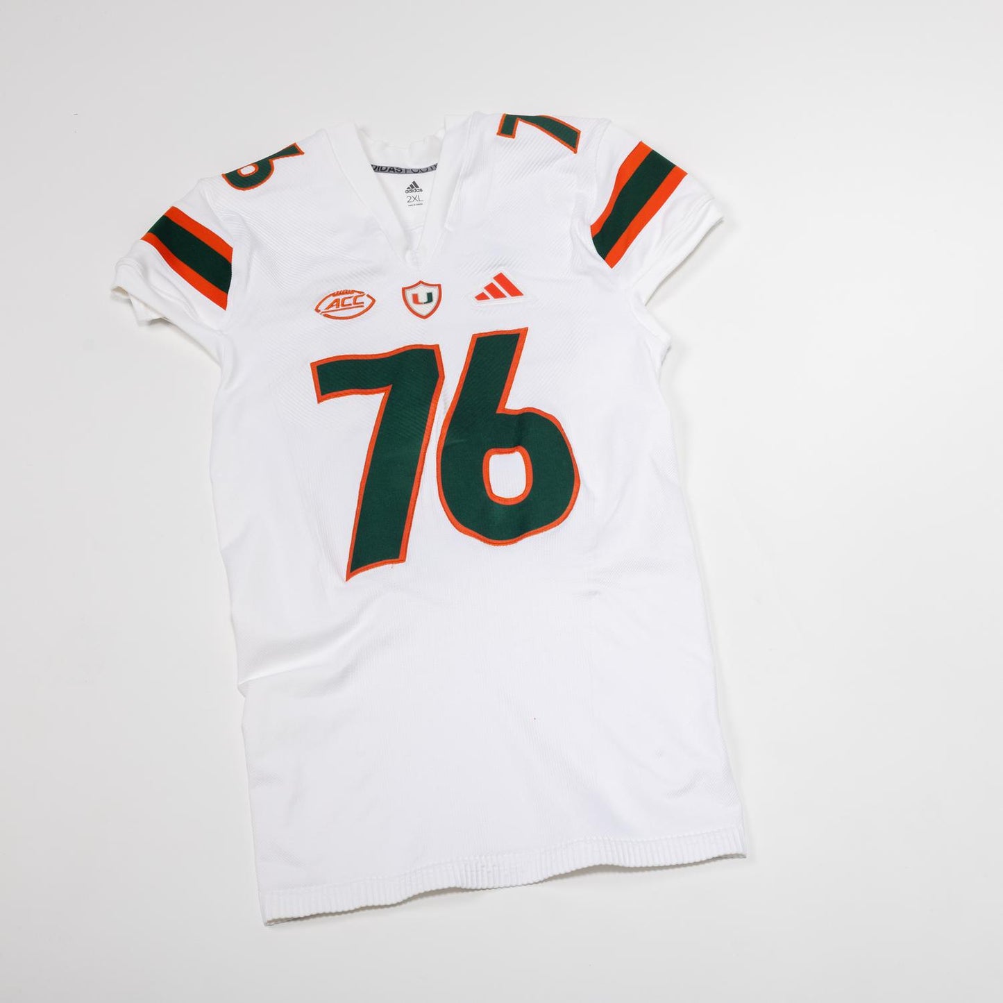 adidas Miami Hurricanes 2024 Student Athlete #76 Ryan Rodriguez Autographed White Game-Worn Football Jersey