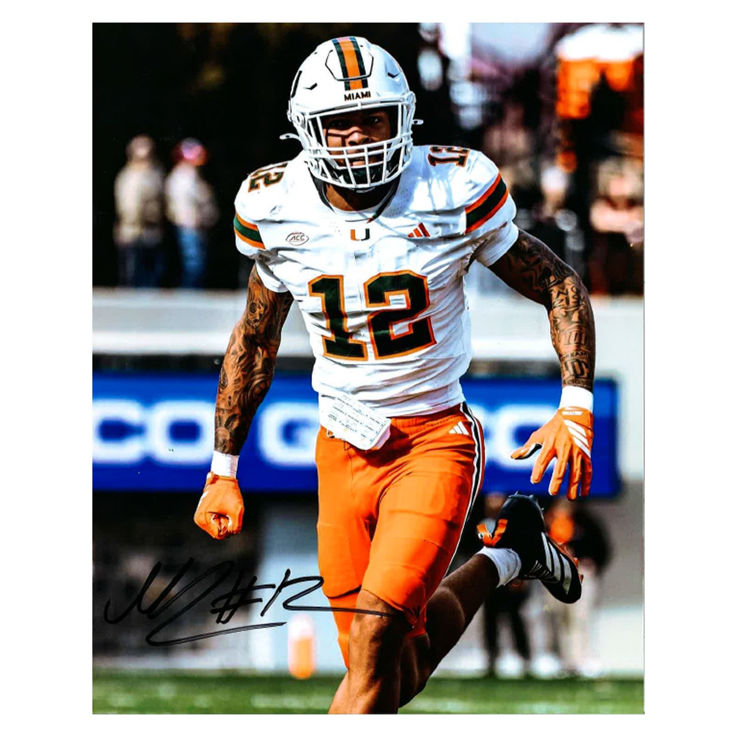 University of Miami Miami Hurricanes Student Athlete #12 Marquise Lightfoot 8"X10" Run Out Autographed Photo