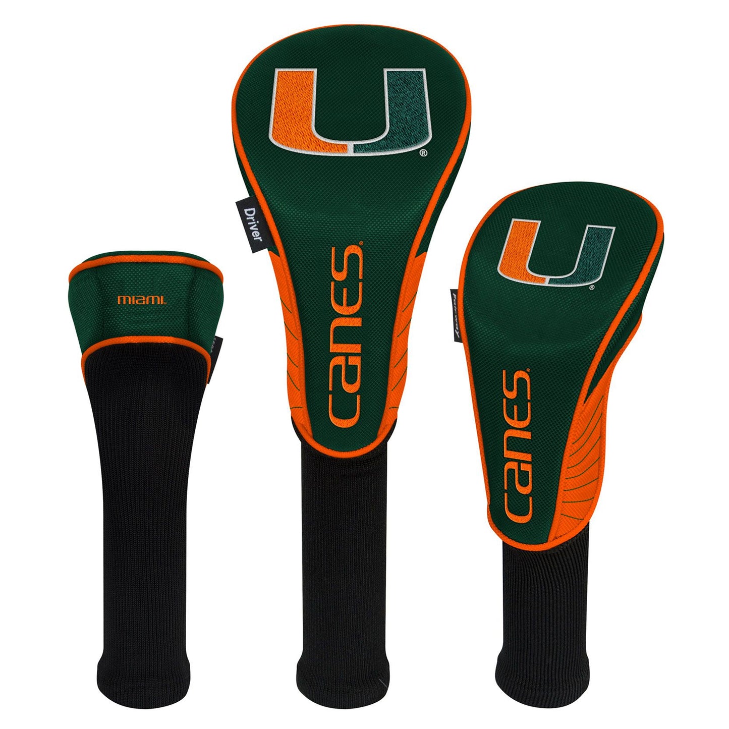 WinCraft Miami Hurricanes 3-Pack Golf Club Headcover Set