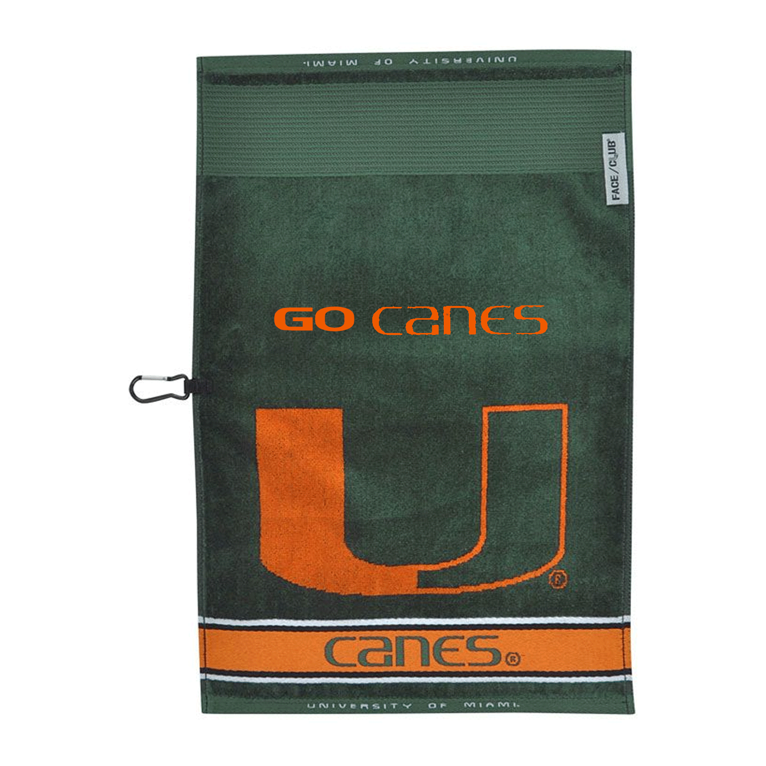 WinCraft Miami Hurricanes Green Go Canes 16" x 24" Face/Club Jacquard Towel - Front View