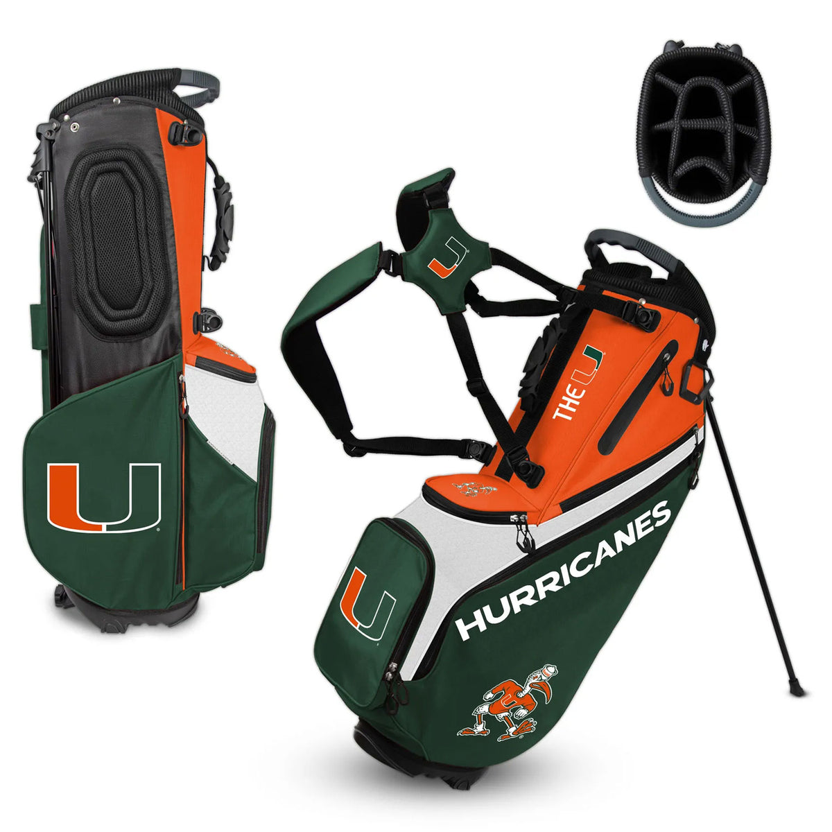 Wincraft Miami Hurricanes Green and Orange Walking Golf Bag