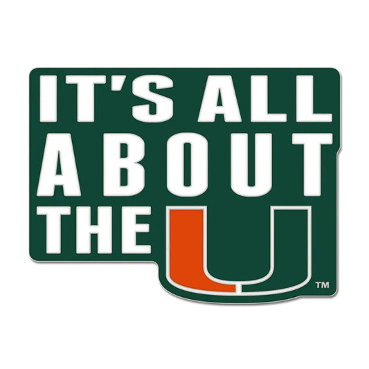 WinCraft Miami Hurricanes Square It's All About The U Lapel Pin