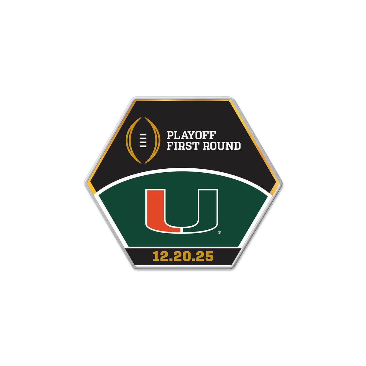 Aminco Miami Hurricanes 2025-26 College Football Playoff Playoff Lapel Pin