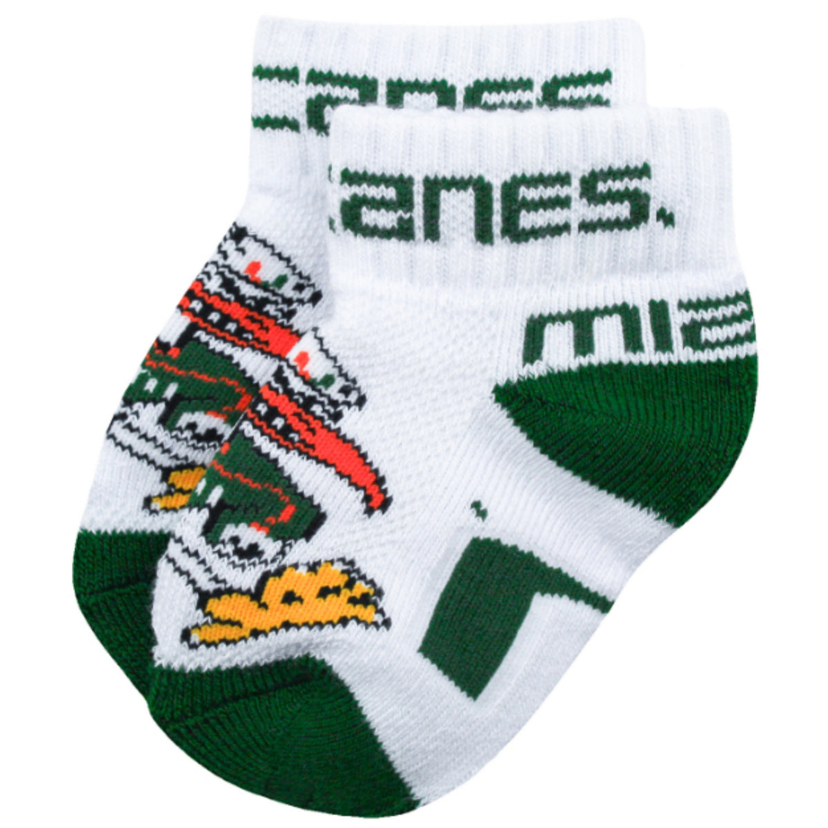 Donegal Bay Miami Hurricanes Infant White Quarter Socks