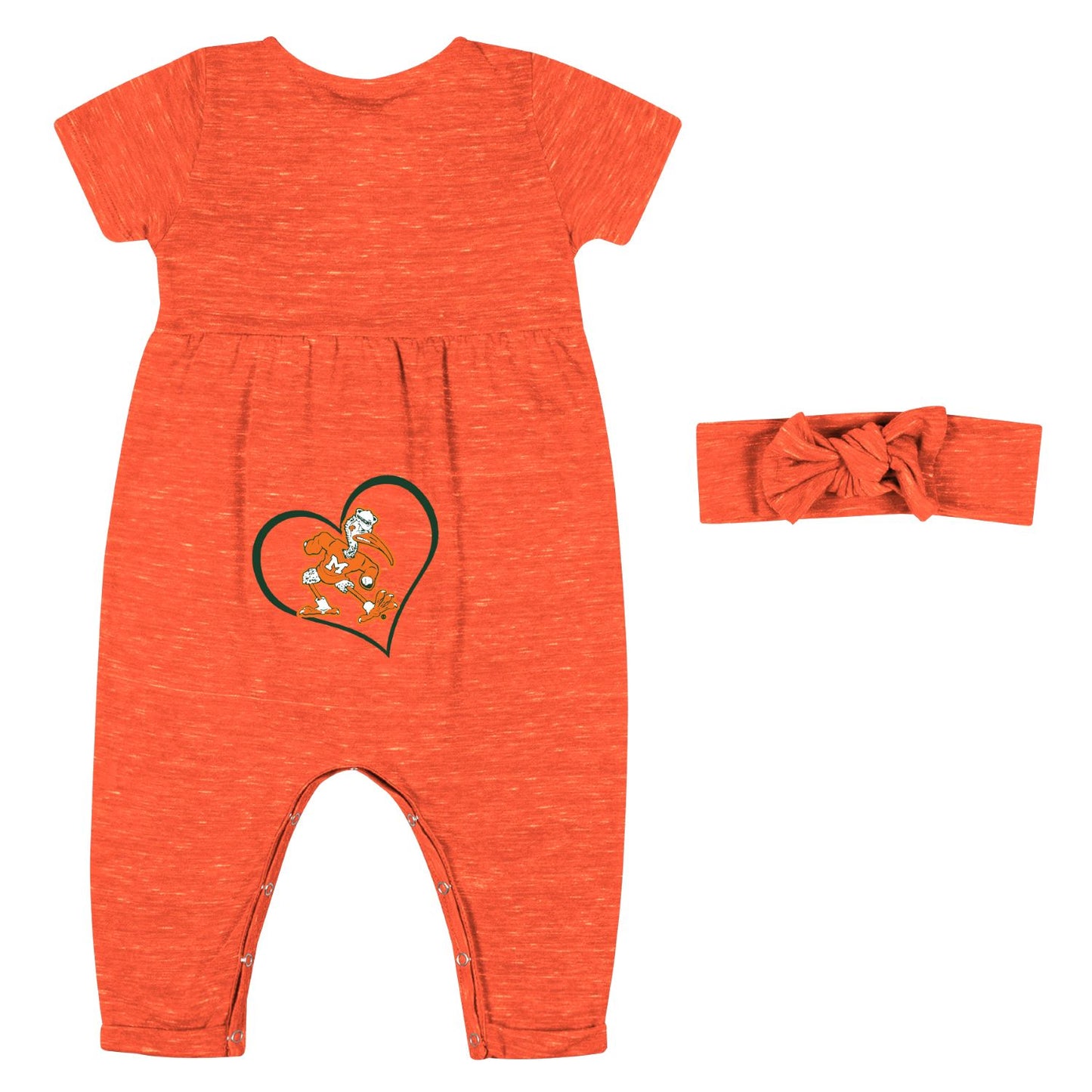 Colesseum Miami Hurricanes Orange Infant Onesie & Headband