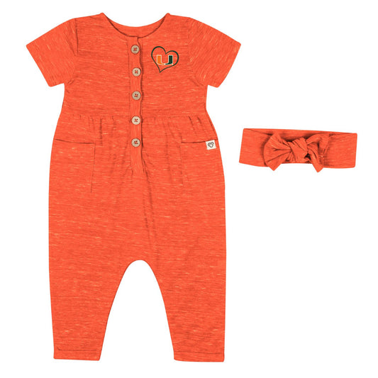 Colesseum Miami Hurricanes Orange Infant Onesie & Headband